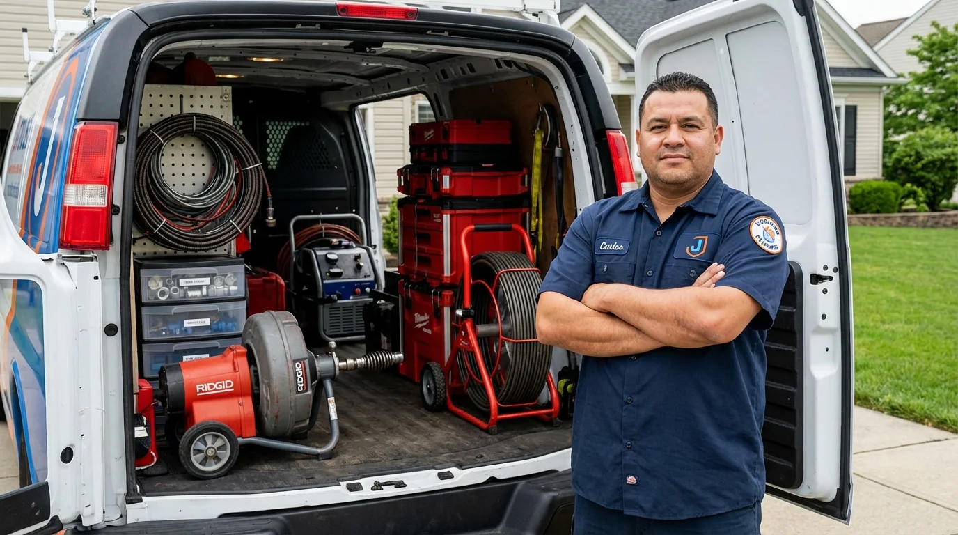 Professional drain cleaning equipment and Johns Plumbing LLC plumber in Manila