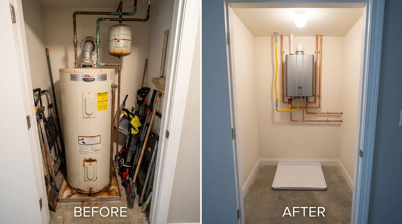 Tank water heater versus wall-mounted tankless unit comparison for Manila, AR homeowners